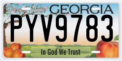 GA license plate PYV9783