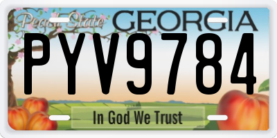 GA license plate PYV9784