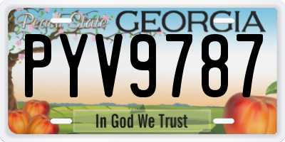 GA license plate PYV9787