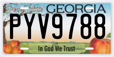 GA license plate PYV9788