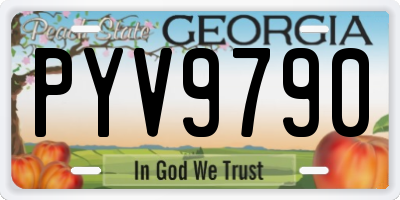 GA license plate PYV9790