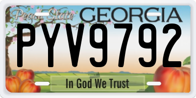 GA license plate PYV9792