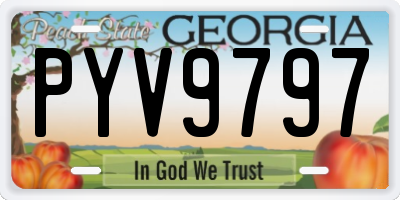 GA license plate PYV9797