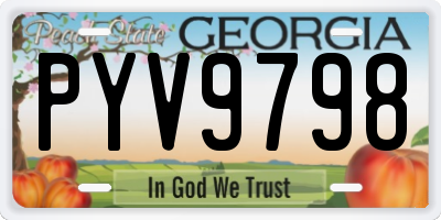GA license plate PYV9798