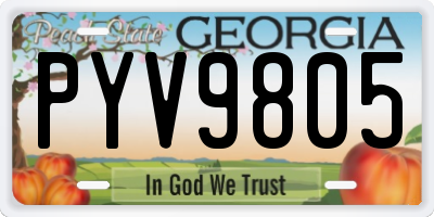 GA license plate PYV9805