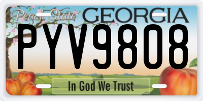 GA license plate PYV9808
