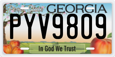 GA license plate PYV9809