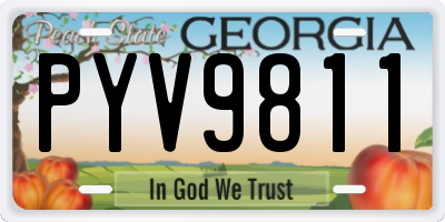 GA license plate PYV9811