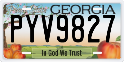 GA license plate PYV9827