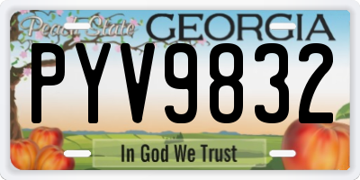 GA license plate PYV9832