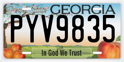 GA license plate PYV9835