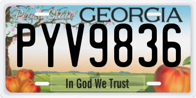 GA license plate PYV9836