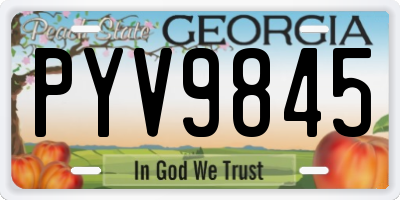 GA license plate PYV9845