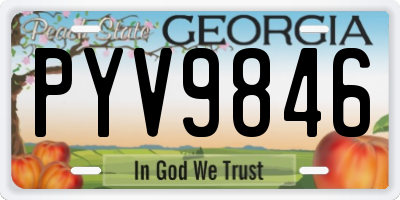 GA license plate PYV9846