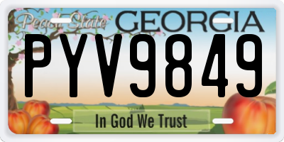 GA license plate PYV9849