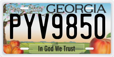 GA license plate PYV9850