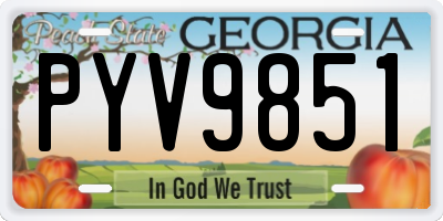 GA license plate PYV9851