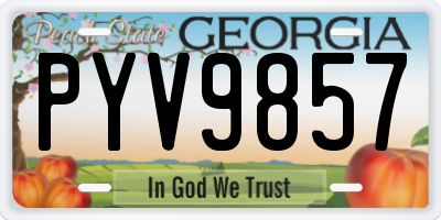 GA license plate PYV9857
