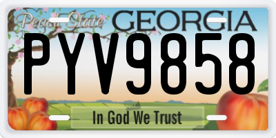 GA license plate PYV9858