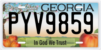 GA license plate PYV9859