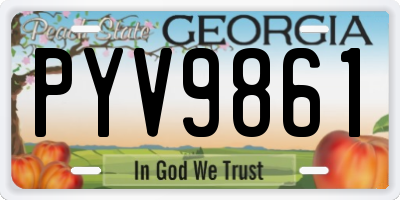 GA license plate PYV9861