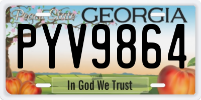 GA license plate PYV9864