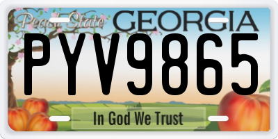 GA license plate PYV9865
