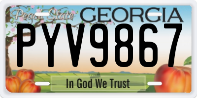 GA license plate PYV9867