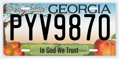 GA license plate PYV9870