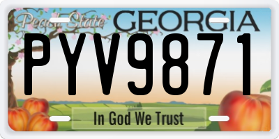 GA license plate PYV9871