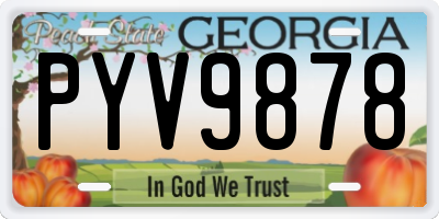 GA license plate PYV9878