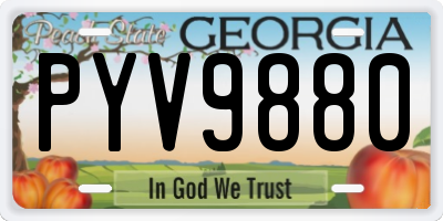 GA license plate PYV9880