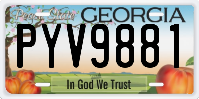 GA license plate PYV9881