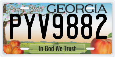 GA license plate PYV9882