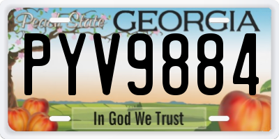 GA license plate PYV9884