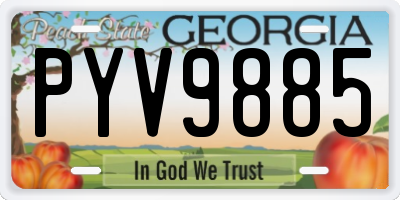 GA license plate PYV9885