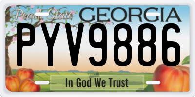 GA license plate PYV9886