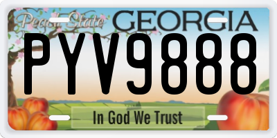 GA license plate PYV9888