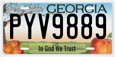 GA license plate PYV9889