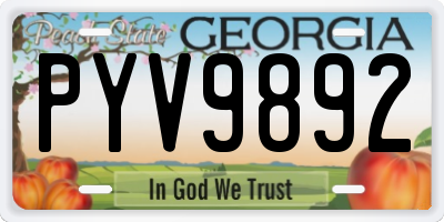 GA license plate PYV9892