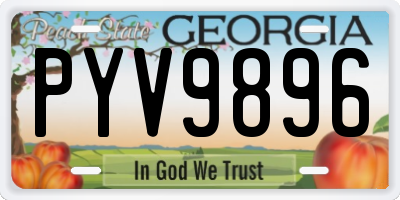 GA license plate PYV9896