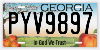 GA license plate PYV9897