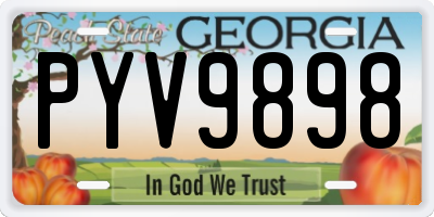 GA license plate PYV9898