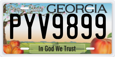 GA license plate PYV9899