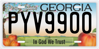 GA license plate PYV9900