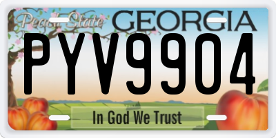 GA license plate PYV9904