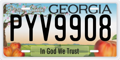 GA license plate PYV9908