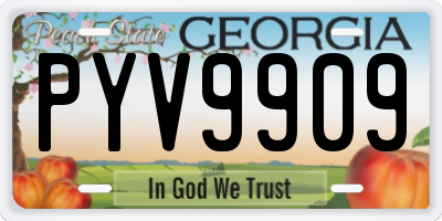 GA license plate PYV9909