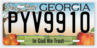 GA license plate PYV9910