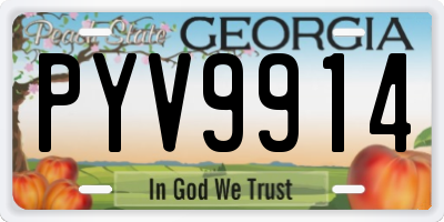 GA license plate PYV9914